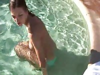 Hot amateur Lenka exposing by the pool