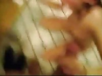 Amateur slut sucking in the locker room