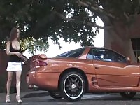 Young teen Kara masturbating in public