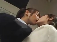 Two sexy asian schoolgirls get lesbian sex