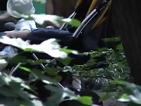 Spycam spot no panties in the woods