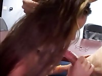 Gorgeous secretary fucking her boss for a promotion